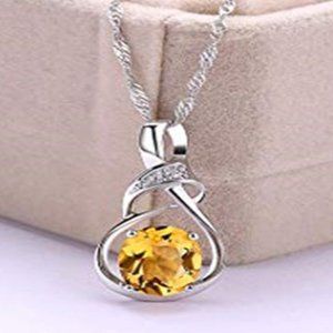 💎 Big Oval Royal Charming Twisted Silver Oval Necklace for Women,EVGG1002